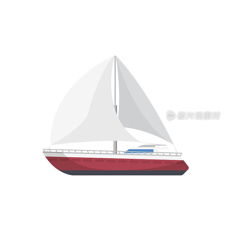 Sport yacht side view isolated icon